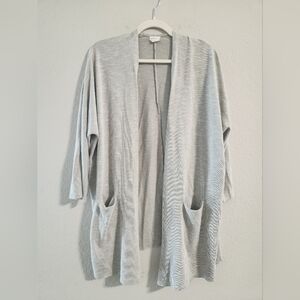 Donni Women’s open long cardigan light grey size OSFA